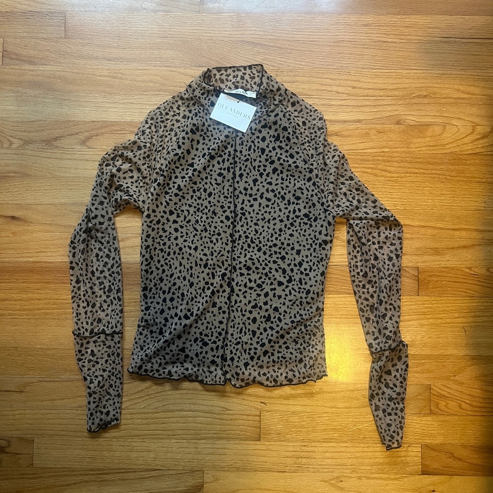 Zara Leopard Print Sheer Blouse